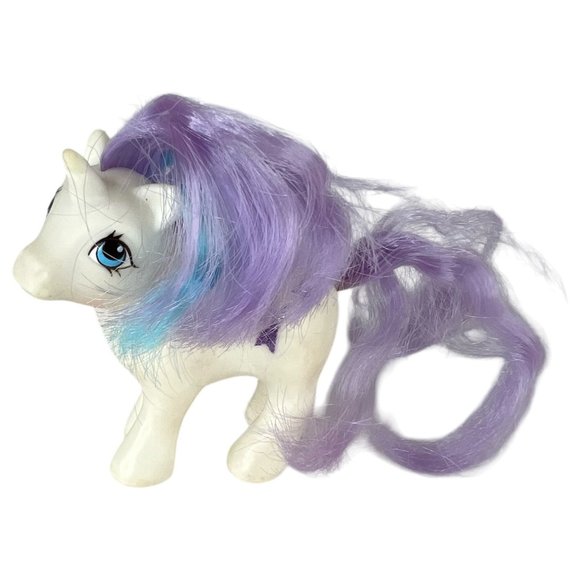 VTG 1984 Hasbro My Little Pony G1 Baby Glory Unicorn With Purple & Blue Hair - Picture 1 of 12